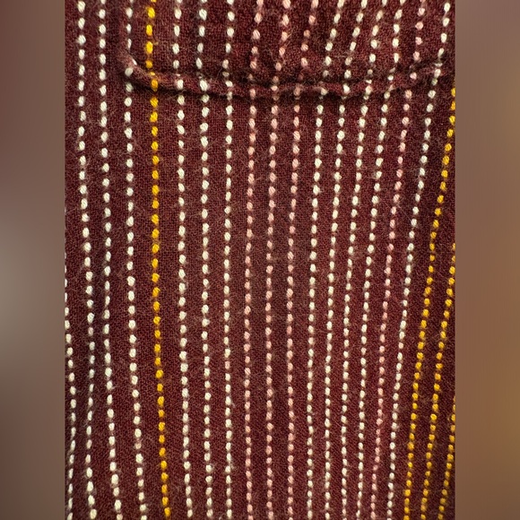 ANTHROPOLOGIE Isadora Wool Blend Stripe Red Button Back Tunic Shirt Size XS - Picture 8 of 11